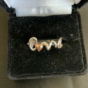 Sterling Silver “love” Ring - size 9 3/4